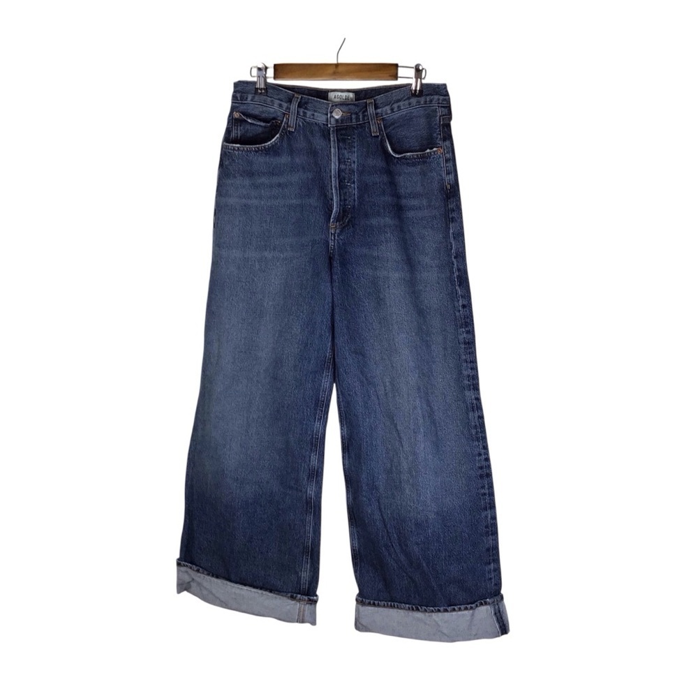AGOLDE Dame High Rise Wide Leg Cuffed Jean in Control Size 29.